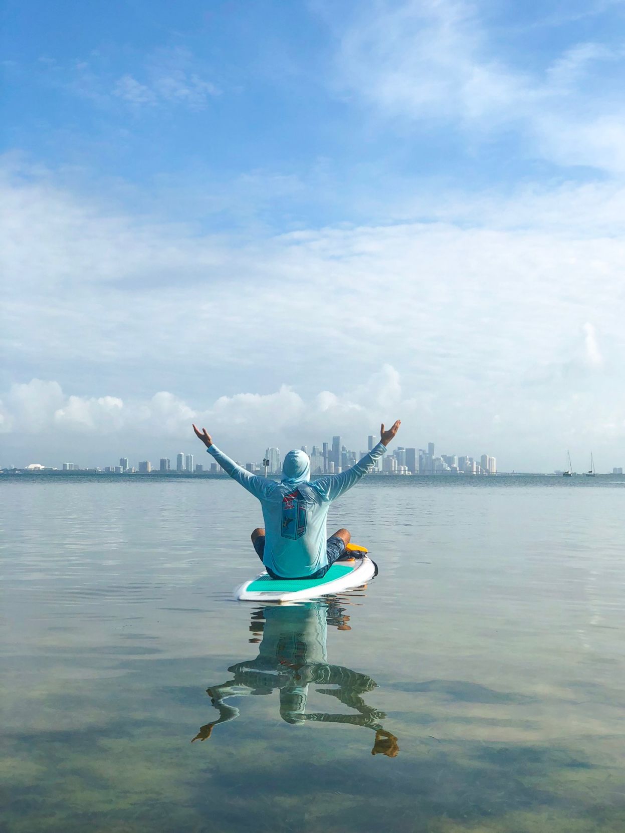 Khalil Khouri embracing the view from his paddleboard